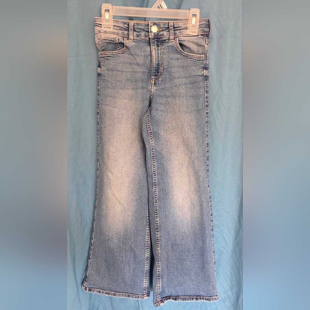 H&M Girls Light Blue Flared Wide-Leg Jeans